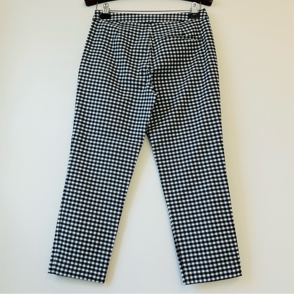 Zara Women’s Black White Gingham Ankle Cropped Pants Ruffle Trim Size M - Picture 6 of 14